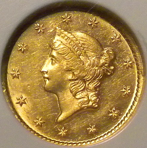 1854 D G$1 MS | Coin Explorer | NGC
