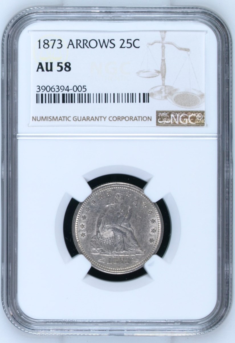 1873 ARROWS 25C MS | Coin Explorer | NGC