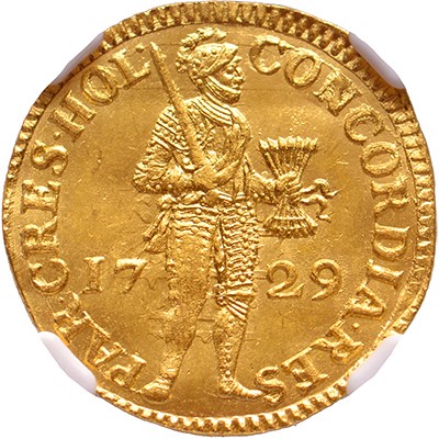 1729 Holland Vliegenthart Wreck Coin Details - Netherlands Gold Ducats