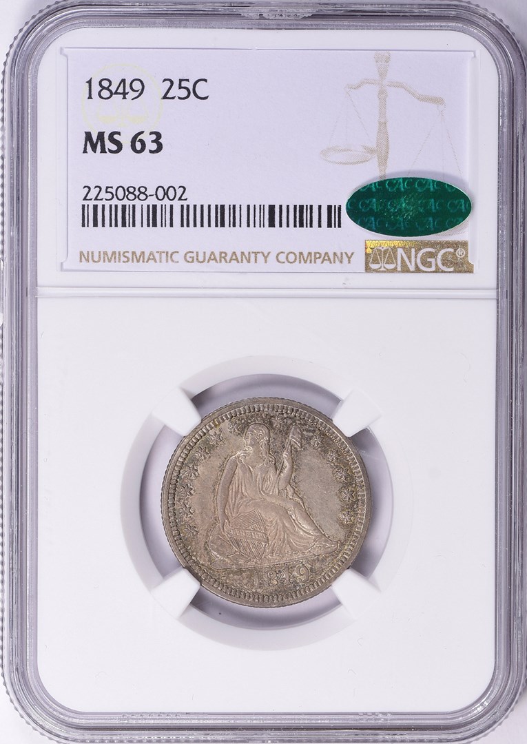 1849 25C MS | Coin Explorer | NGC