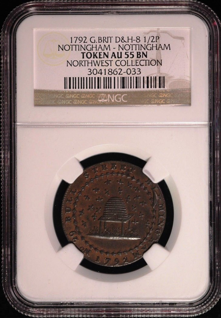 1792 GB 1/2P Nottingham Nottingham D&H8 Coin Details Great Britain