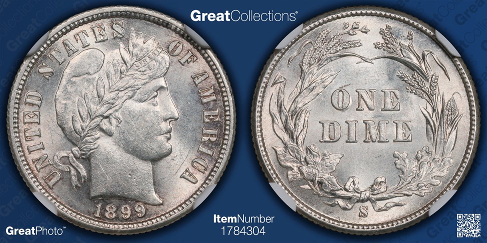 1899 S 10C MS | Coin Explorer | NGC