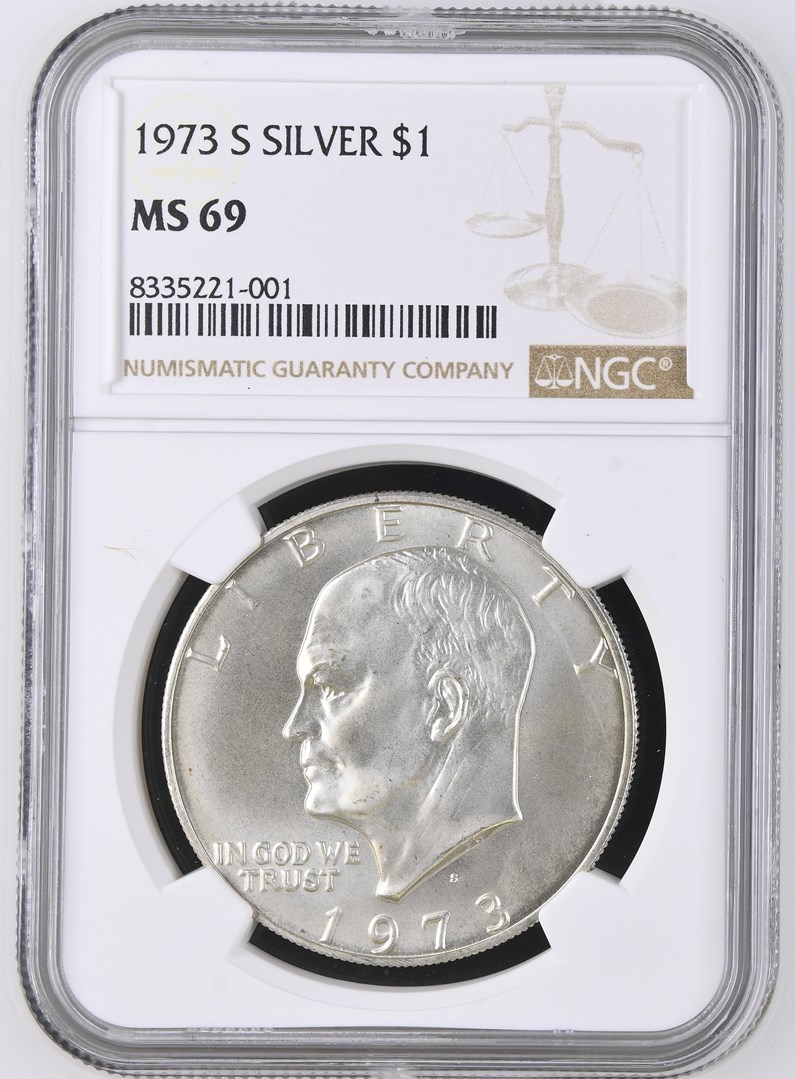 1973 S SILVER $1 MS | Coin Explorer | NGC