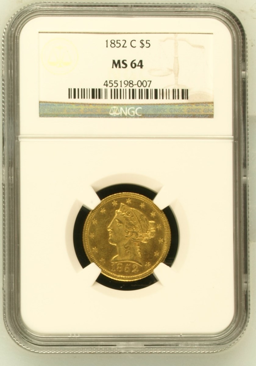 1852 C $5 MS | Coin Explorer | NGC