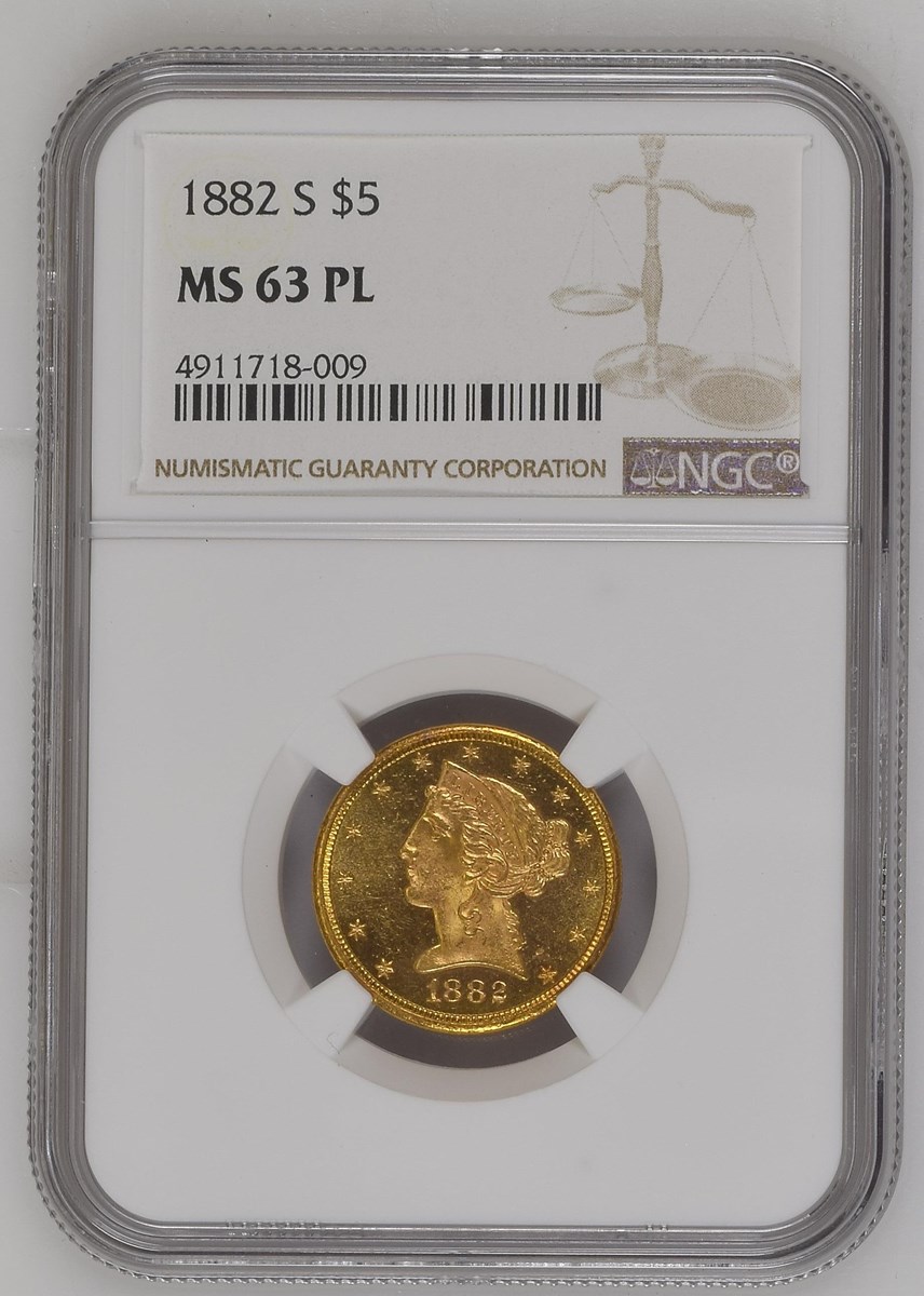 1882 S $5 MS | Coin Explorer | NGC