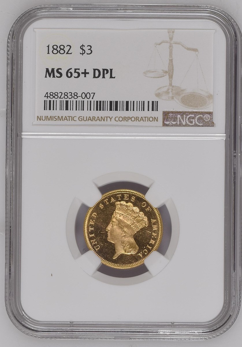 1882 $3 MS | Coin Explorer | NGC