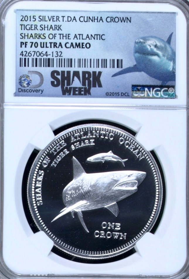 Tristan Da Cunha Tiger Shark Coin Details - Sharks!!