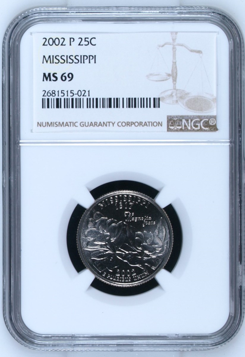 2002 P MISSISSIPPI 25C MS | Coin Explorer | NGC