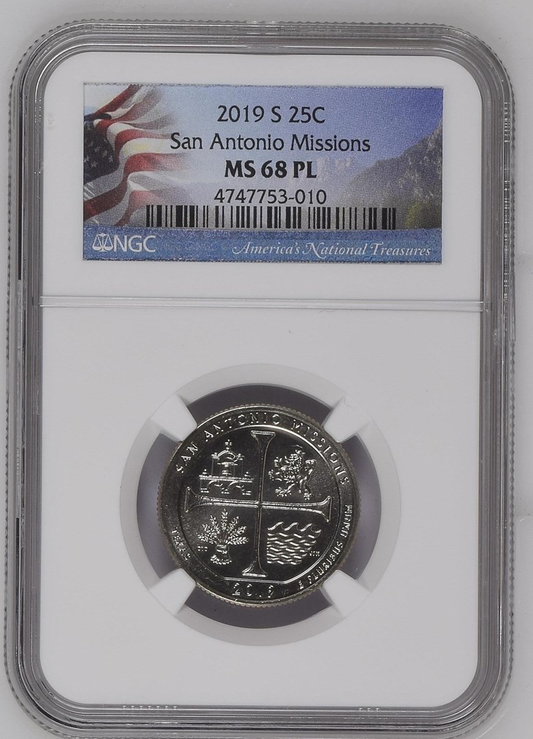 2019 S San Antonio Missions 25C MS | Coin Explorer | NGC