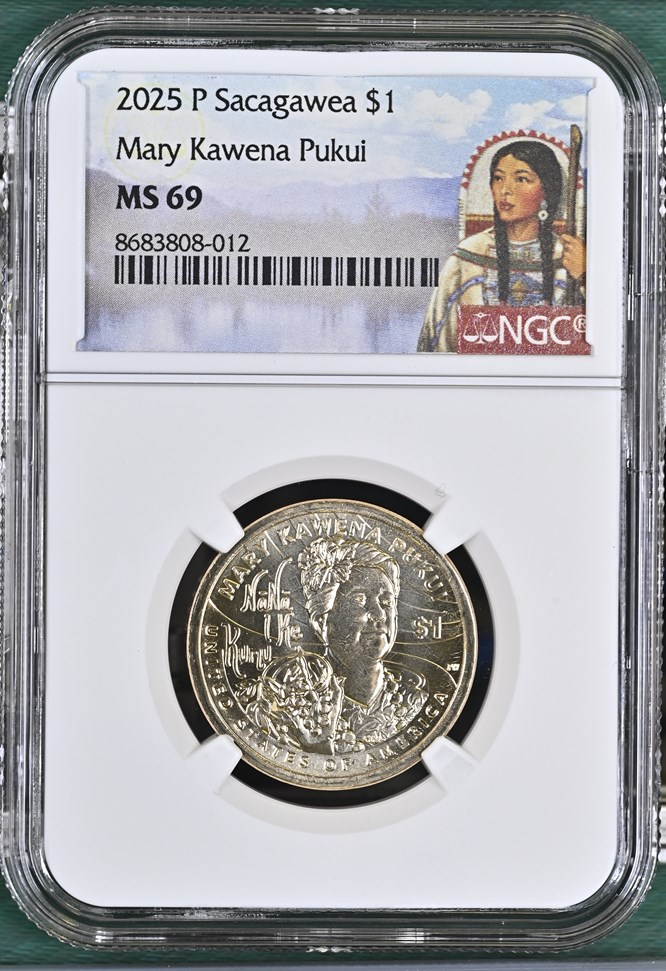 2025 P Sacagawea Mary Kawena Pukui $1 MS | Coin Explorer | NGC