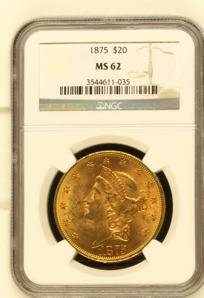 1875 $20 MS | Coin Explorer | NGC