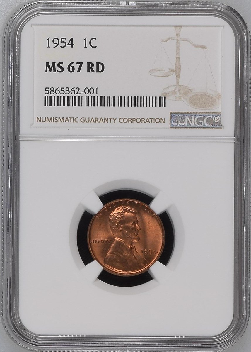 1954年 リンカーン1セント NGC MS65 RD 1954年 リンカーン1セント NGC MS65 RD