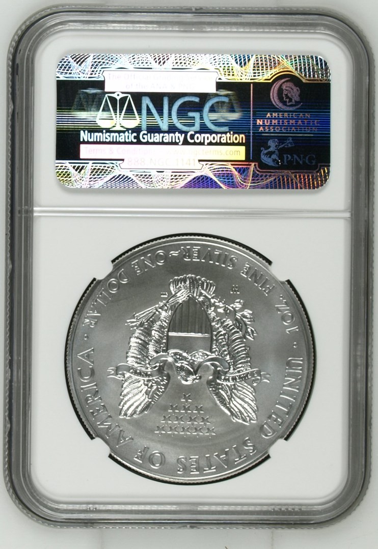 2014 W EAGLE BURNISHED SILVER EAGLE S$1 MS | Coin Explorer | NGC