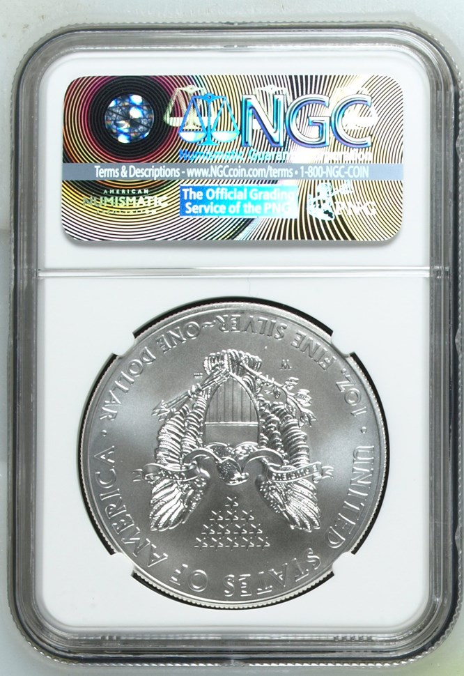 2015 W EAGLE BURNISHED SILVER EAGLE S$1 MS | Coin Explorer | NGC