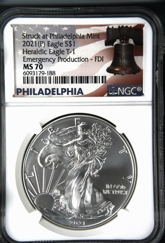 2021(P) Eagle Heraldic Eagle T-1 S$1 MS | Coin Explorer | NGC