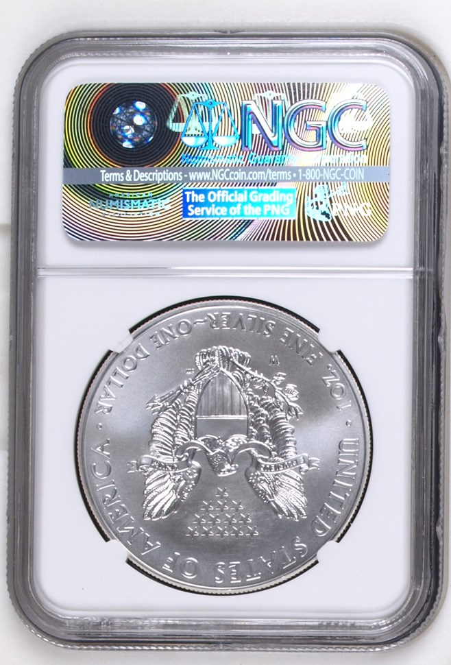 2015 W EAGLE BURNISHED SILVER EAGLE S$1 MS | Coin Explorer | NGC