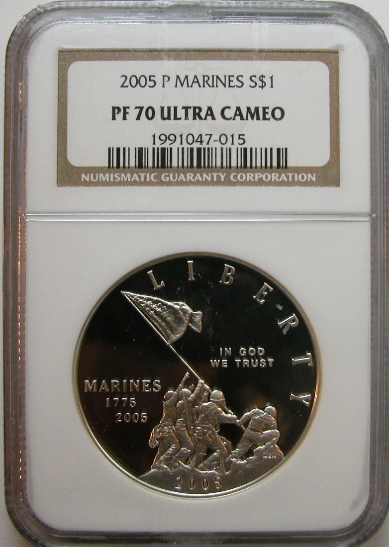 2005 P Marine Corps Anniversary S$1 PF | Coin Explorer | NGC