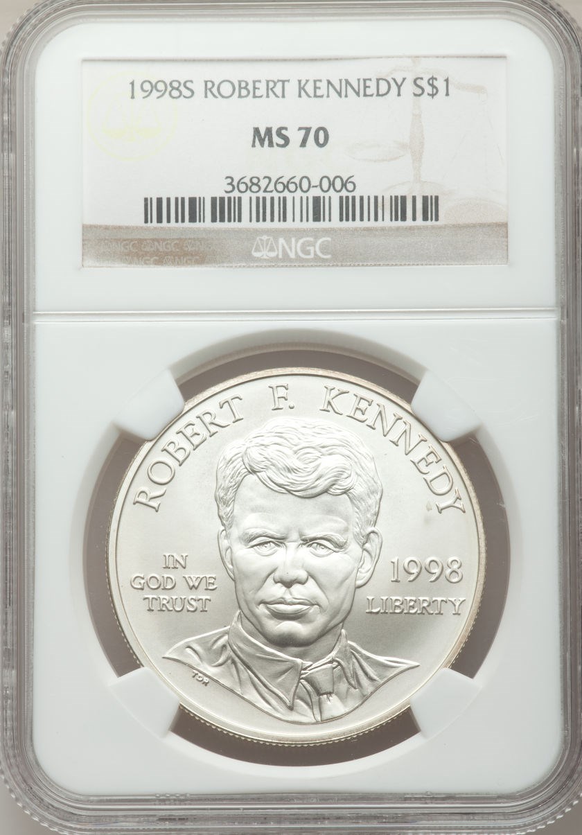 1998年 ロバート・F・ケネディ 記念銀貨 – アメリカ造幣局発行 1998年 ロバート・F・ケネディ 記念銀貨 – アメリカ造幣局発行