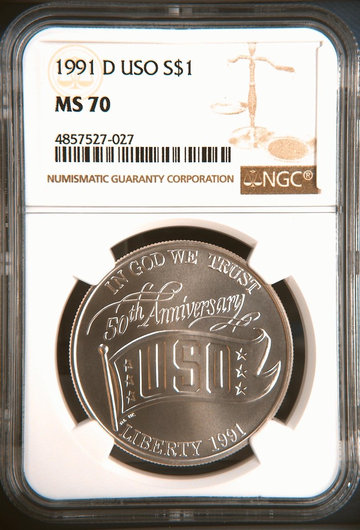 1991 D USO ANNIVERSARY S$1 MS | Coin Explorer | NGC