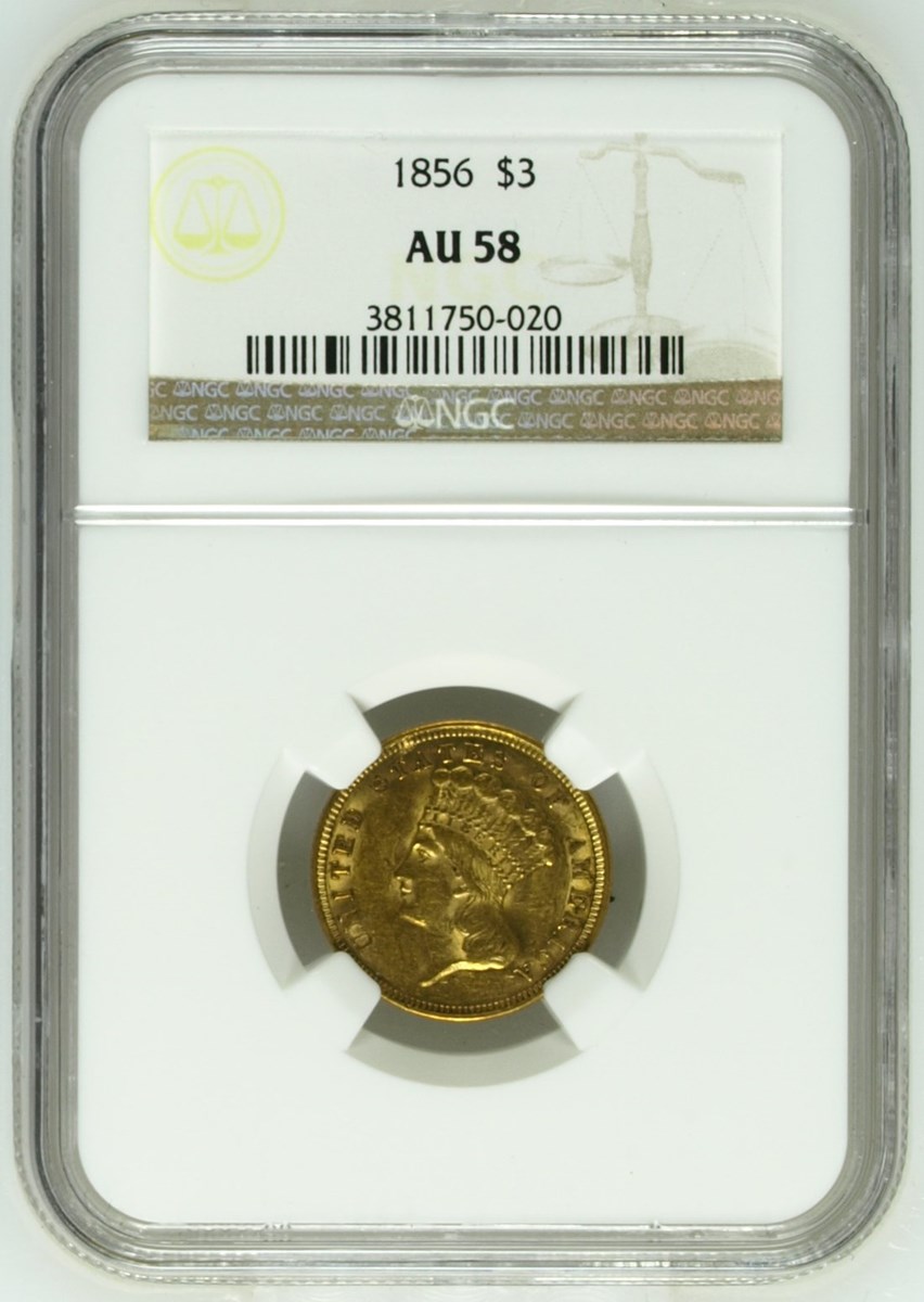 1856 $3 MS | Coin Explorer | NGC