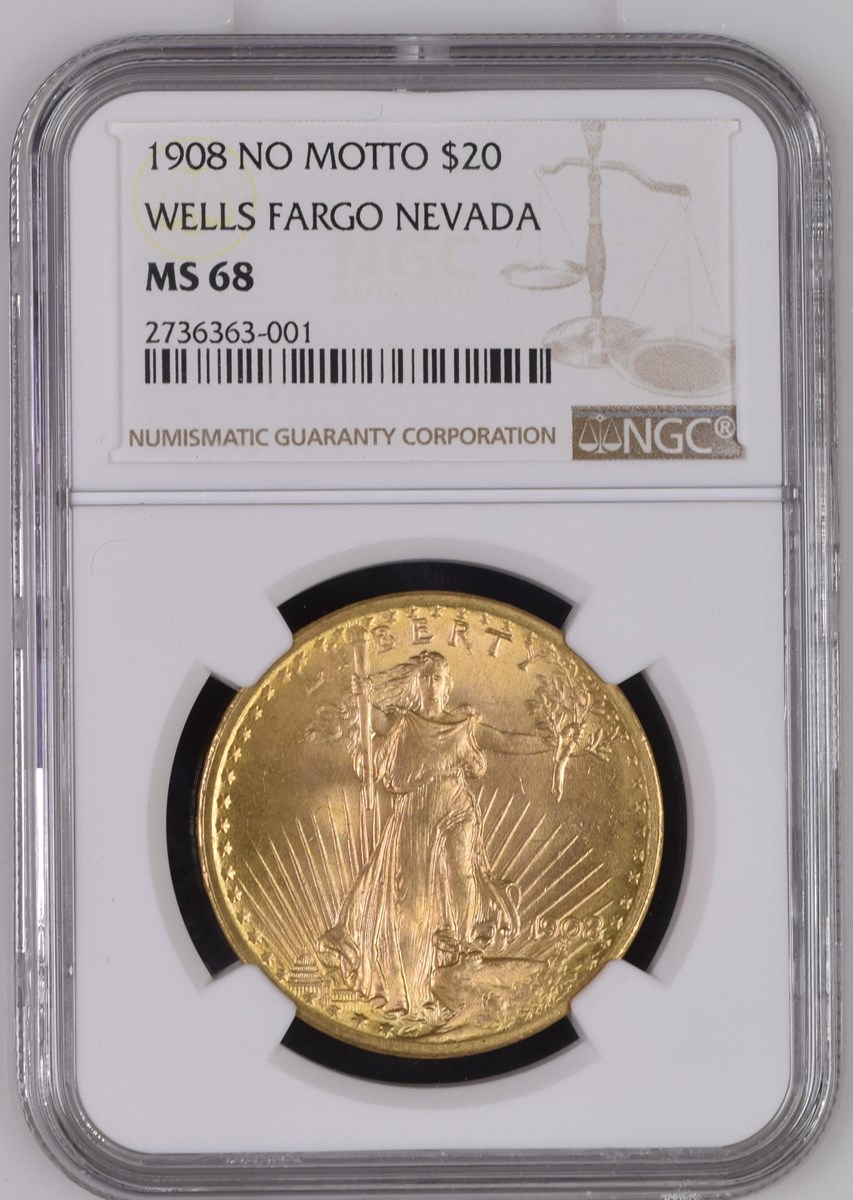 1908 NO MOTTO $20 MS | Coin Explorer | NGC