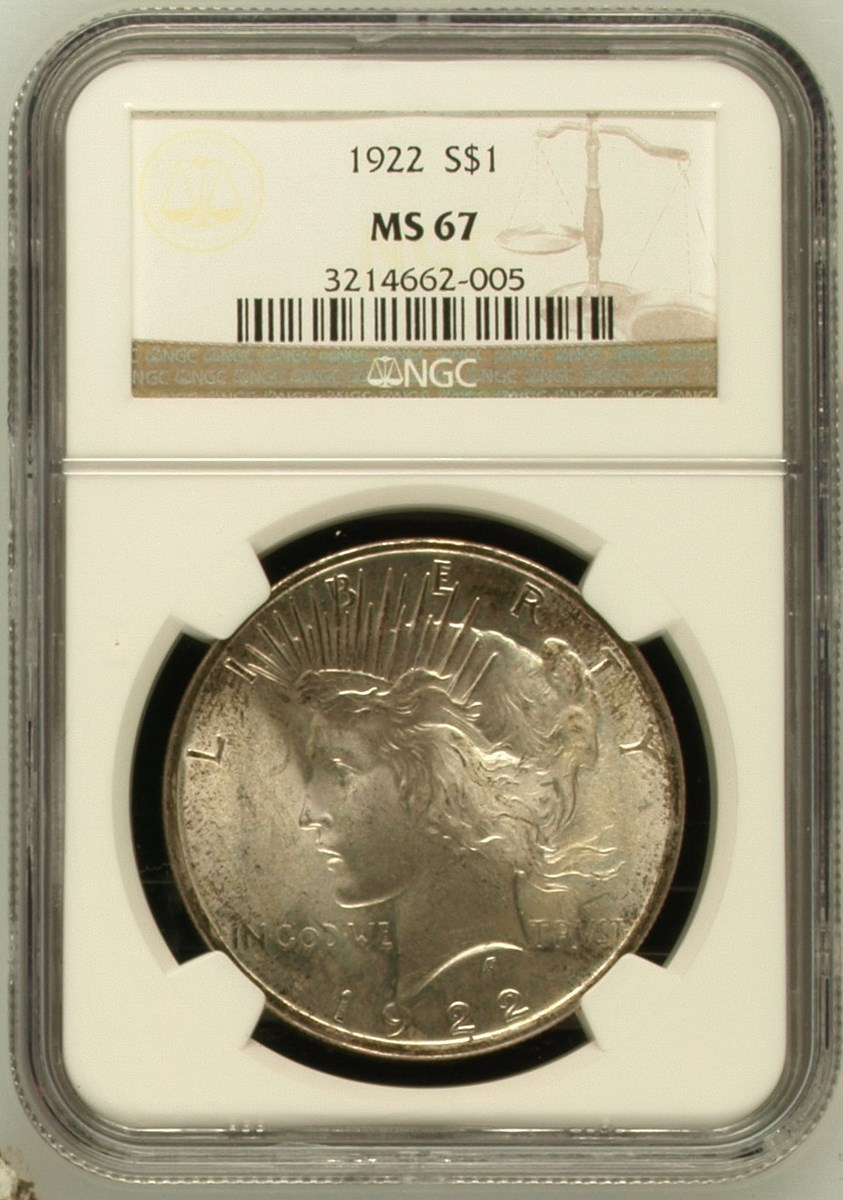 NGC MS63 アメリカ 1922 ピースダラー MS63】NGC 1922 アメリカ ピースダラー 1ドル銀貨 名作 高鑑定