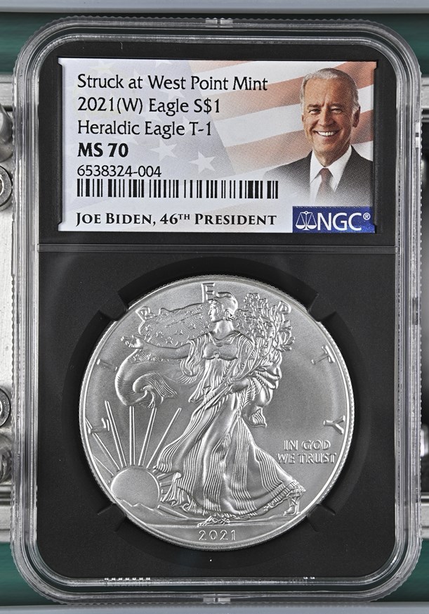 2021(W) Eagle Heraldic Eagle T-1 S$1 MS | Coin Explorer | NGC