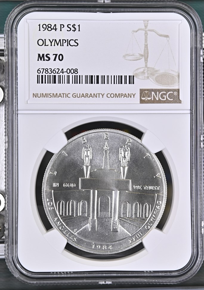 1984 P OLYMPICS S$1 MS | Coin Explorer | NGC