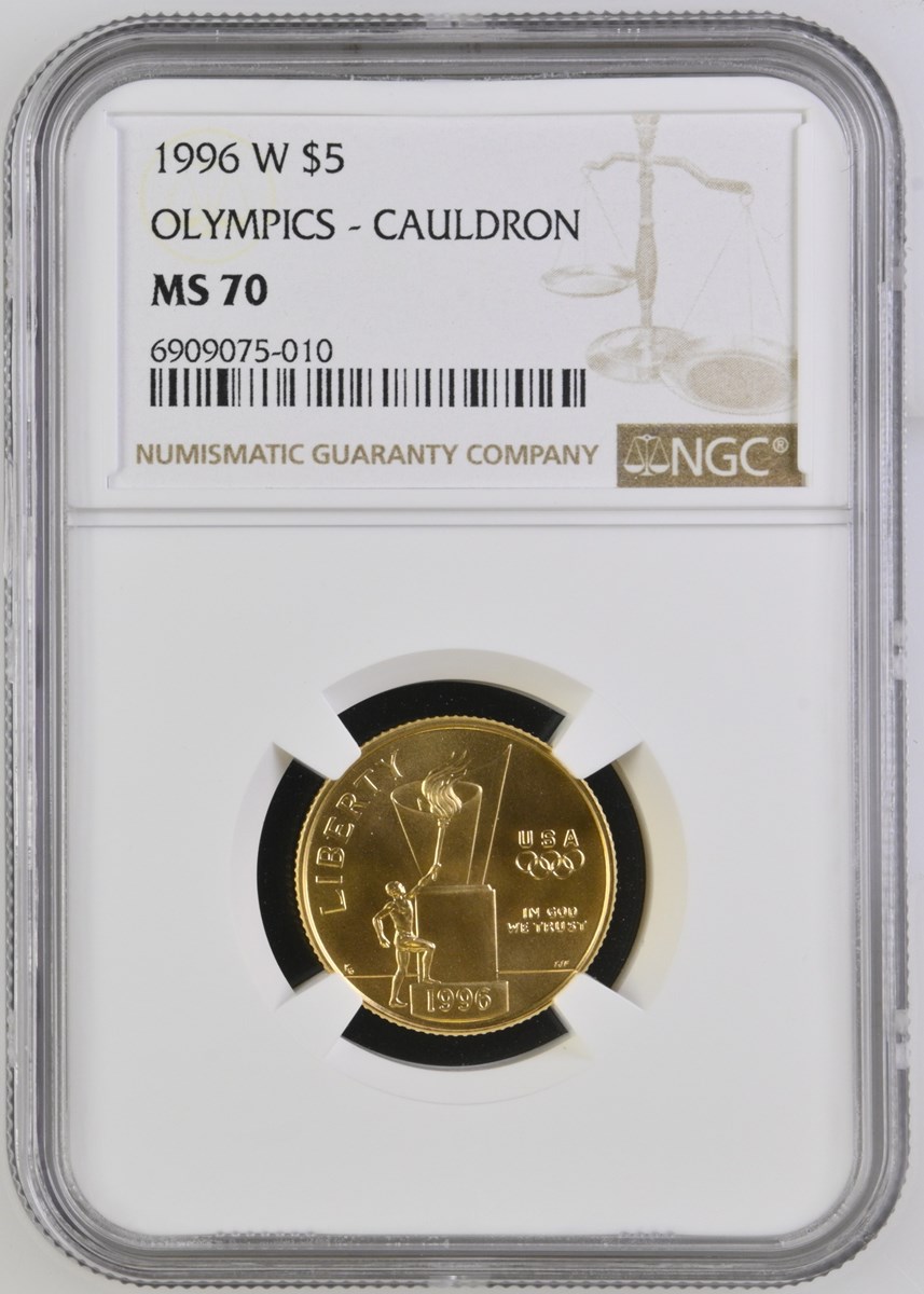 1996 W OLYMPICS - CAULDRON $5 MS | Coin Explorer | NGC