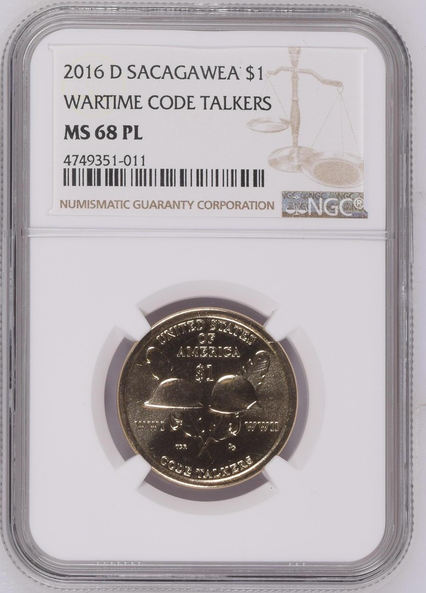 2016 D SACAGAWEA WARTIME CODE TALKERS $1 MS | Coin Explorer | NGC