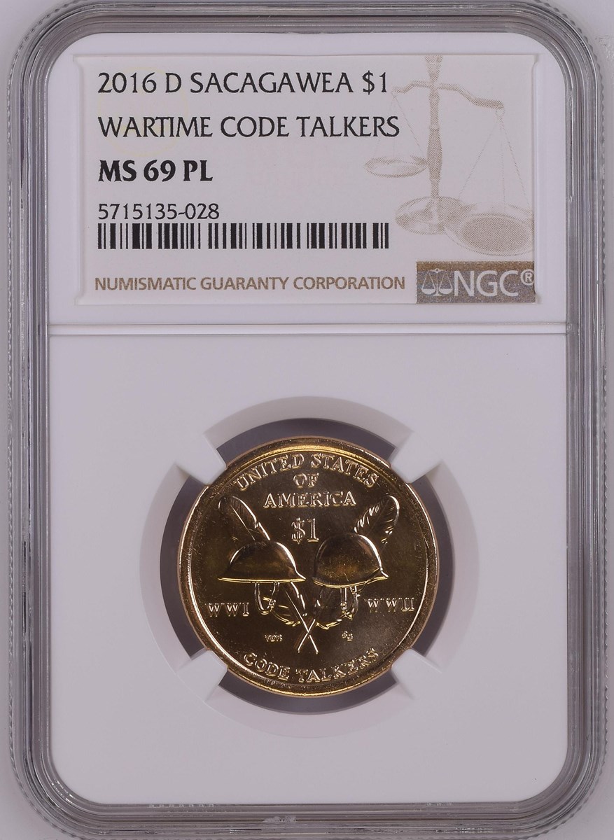 2016 D SACAGAWEA WARTIME CODE TALKERS $1 MS | Coin Explorer | NGC