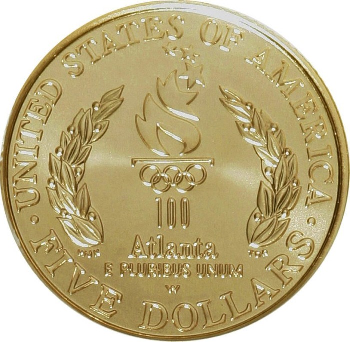 1996 W OLYMPICS - CAULDRON $5 MS | Coin Explorer | NGC