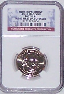 2007 D JAMES MADISON $1 MS | Coin Explorer | NGC