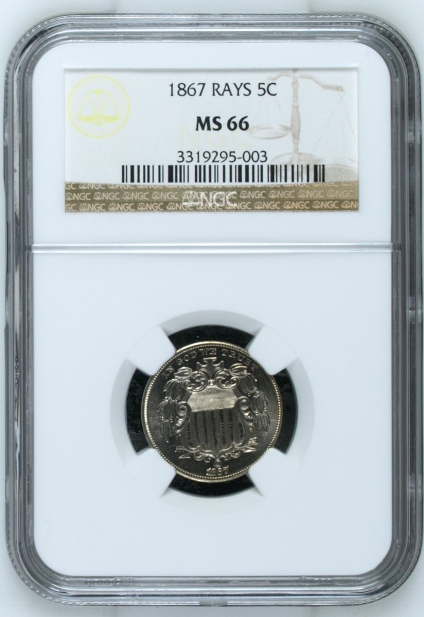 1867 RAYS 5C MS | Coin Explorer | NGC