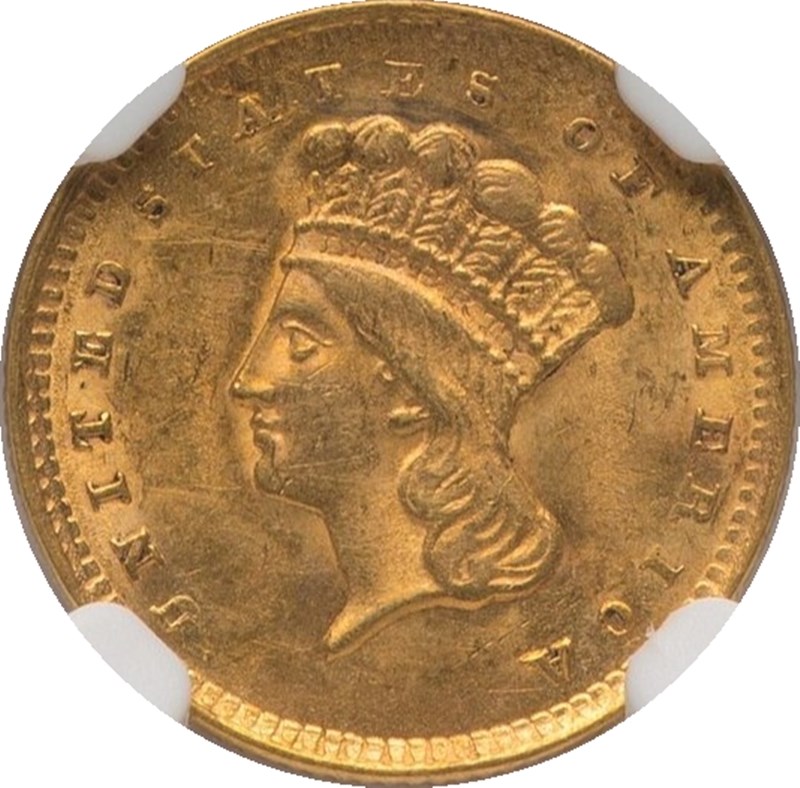 1856 UPRIGHT 5 G$1 MS | Coin Explorer | NGC