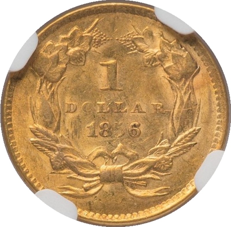 1856 UPRIGHT 5 G$1 MS | Coin Explorer | NGC