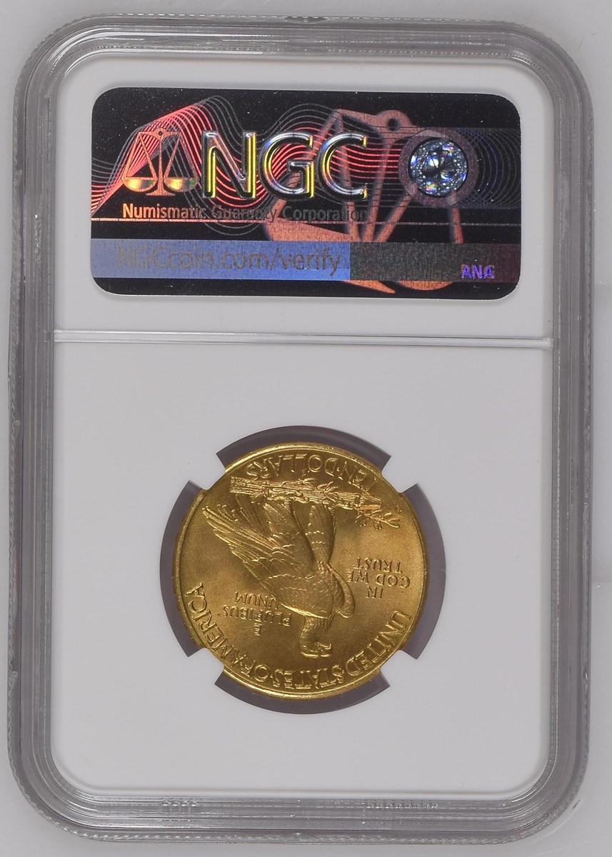 1908 D MOTTO $10 MS | Coin Explorer | NGC