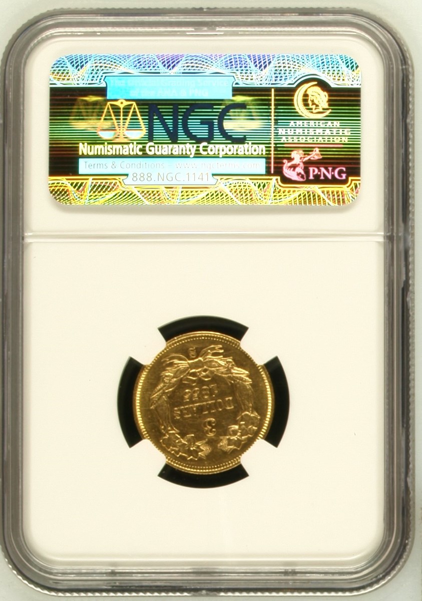 1855 S $3 MS | Coin Explorer | NGC