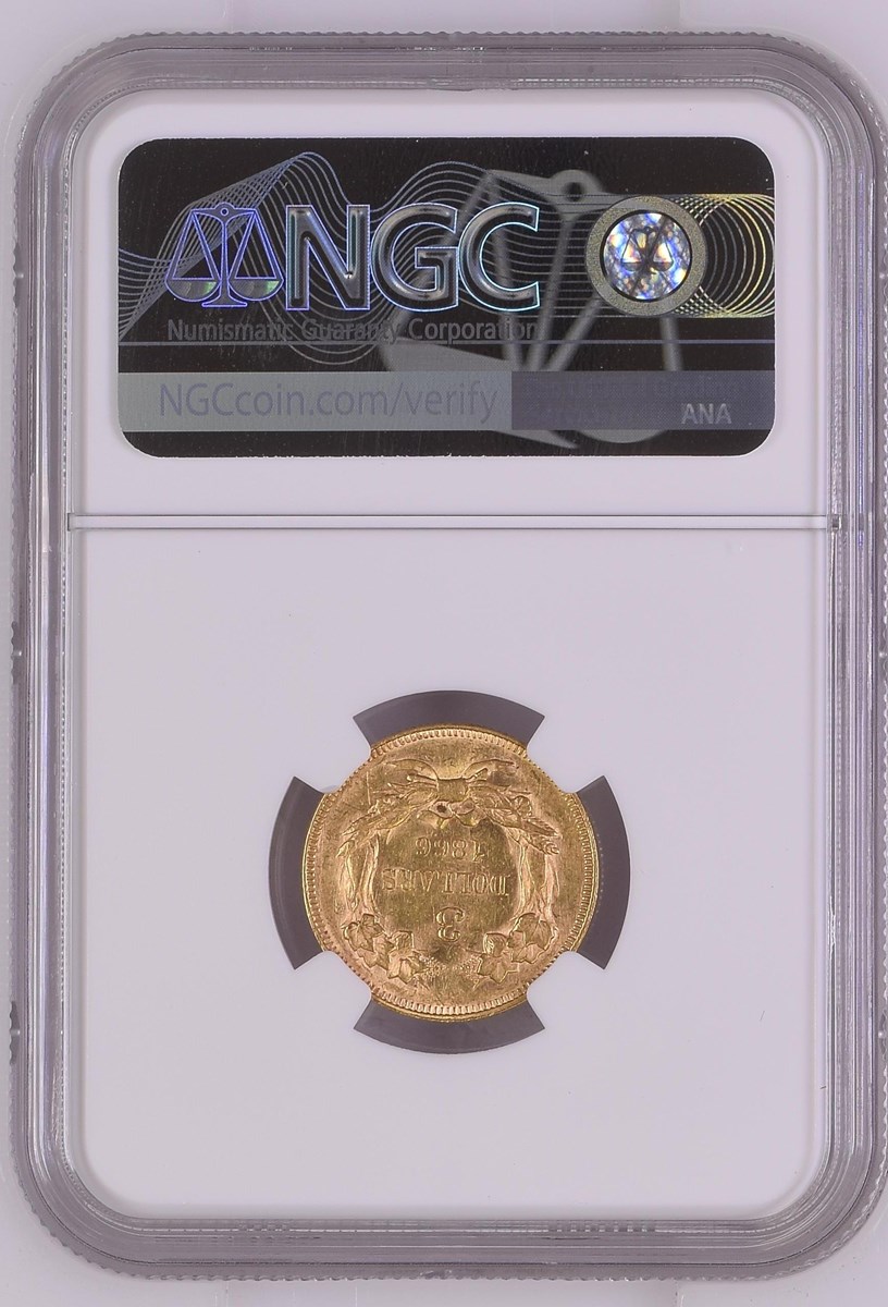 1866 $3 MS | Coin Explorer | NGC