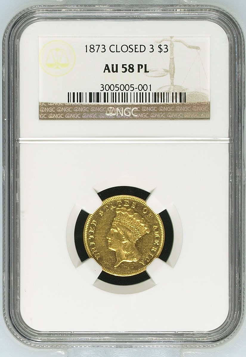 1873 CLOSED 3 $3 MS | Coin Explorer | NGC