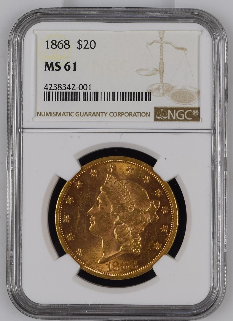 1868 $20 MS | Coin Explorer | NGC
