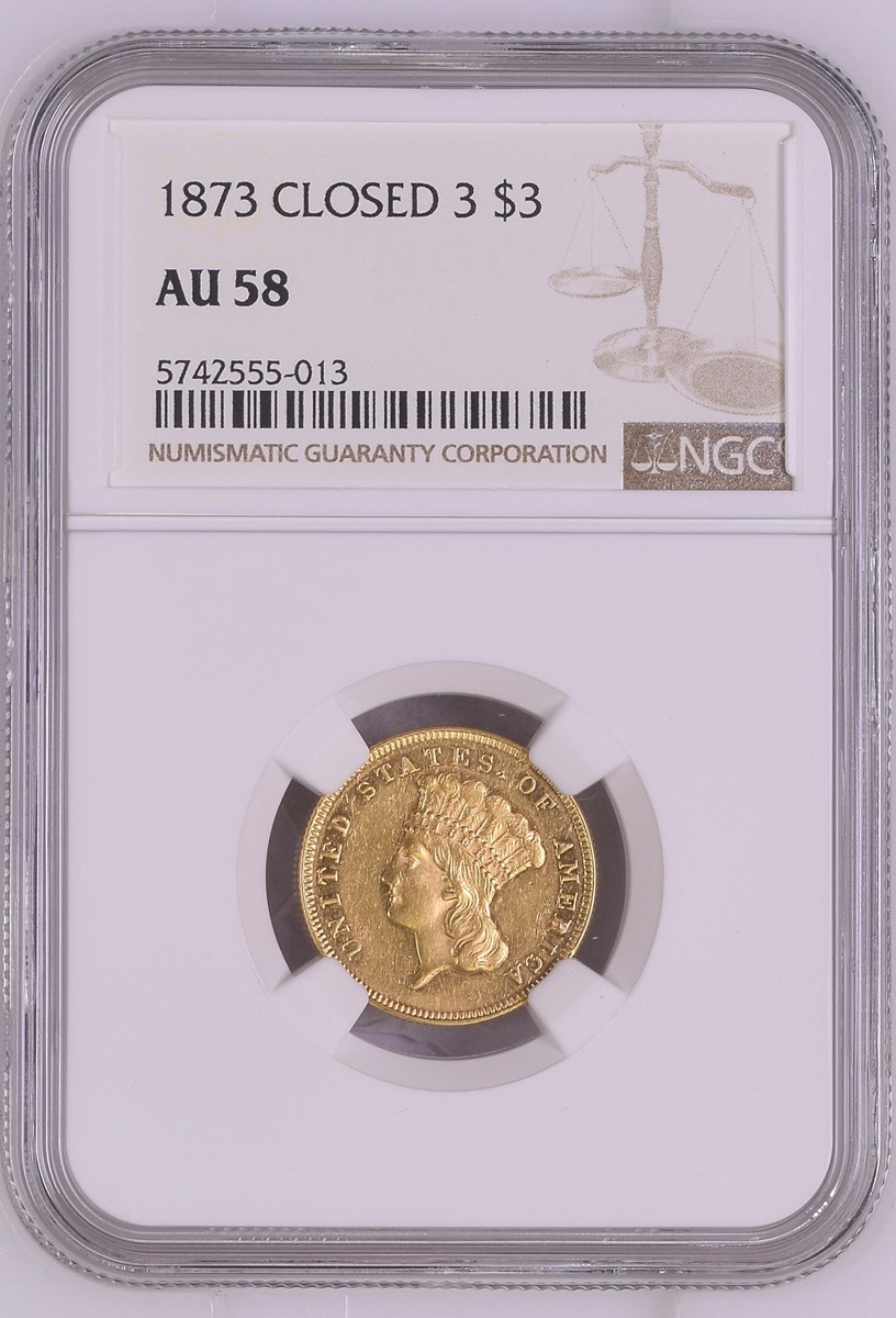 1873 CLOSED 3 $3 MS | Coin Explorer | NGC