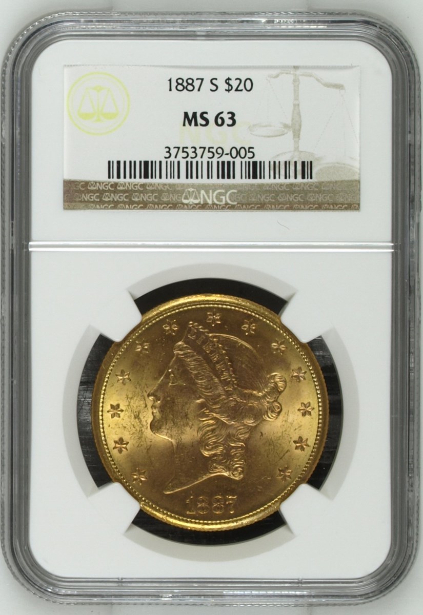 1887 S $20 MS | Coin Explorer | NGC 1887 S $20 MS | Coin Explorer | NGC