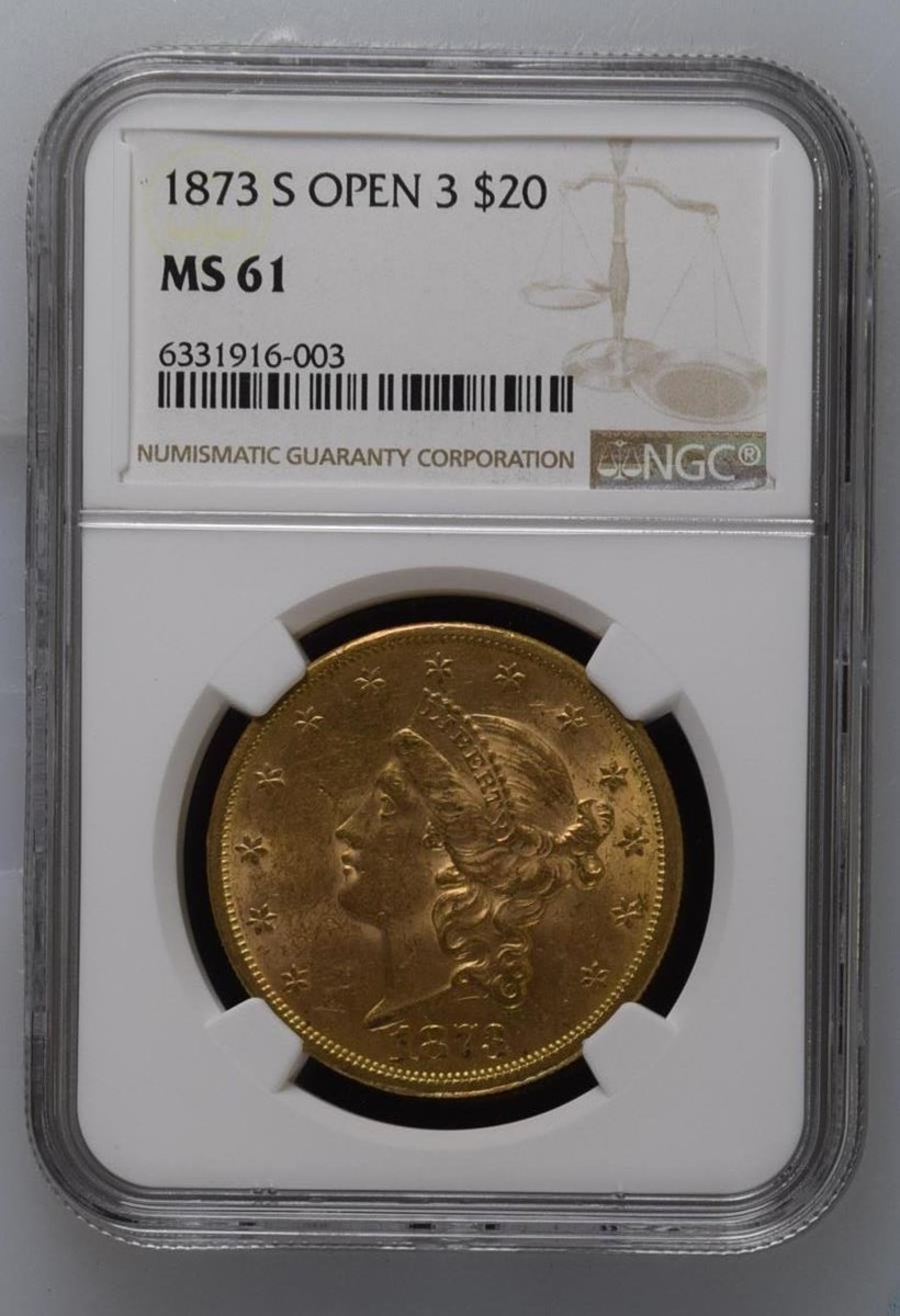 1873 S OPEN 3 $20 MS | Coin Explorer | NGC