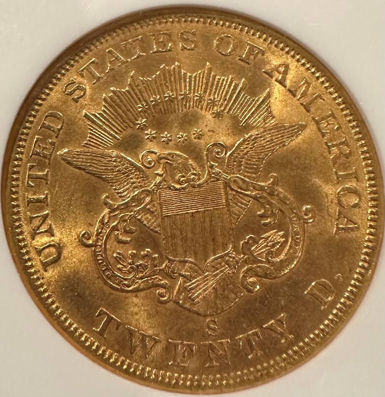 1862 S $20 MS | Coin Explorer | NGC
