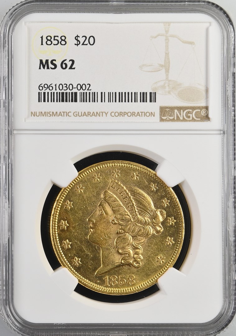 聖竜ガブエリウス　2枚 1858 S $20 MS | Coin Explorer | NGC