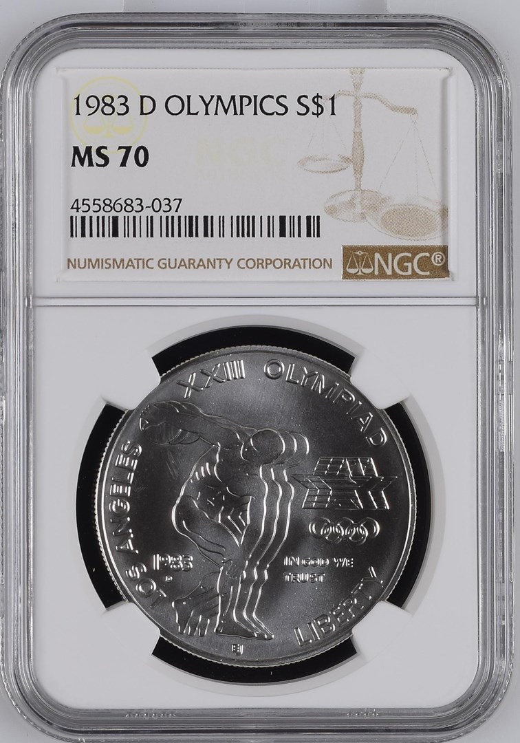 1983 D OLYMPICS S$1 MS | Coin Explorer | NGC