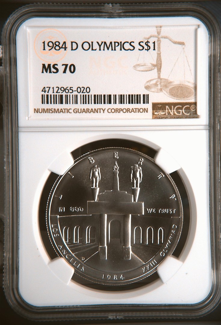 1984 D OLYMPICS S$1 MS | Coin Explorer | NGC