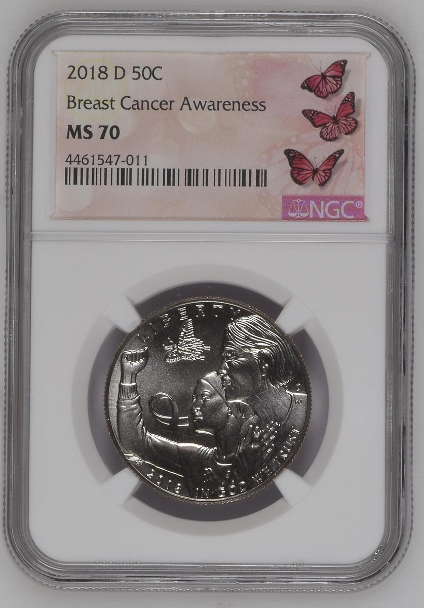 2018 D Breast Cancer Awareness 50C MS | Coin Explorer | NGC