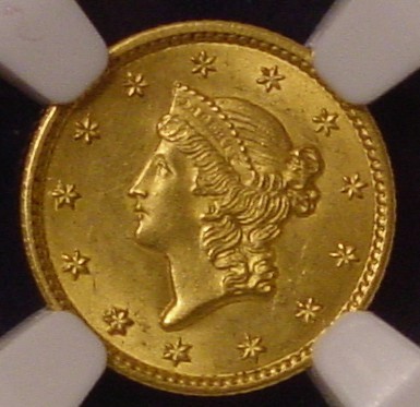 1849 CLOSED WREATH G$1 MS | Coin Explorer | NGC